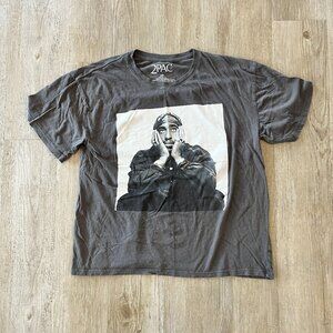 Womens 2Pac Grey Short Sleeve Tshirt - XXL